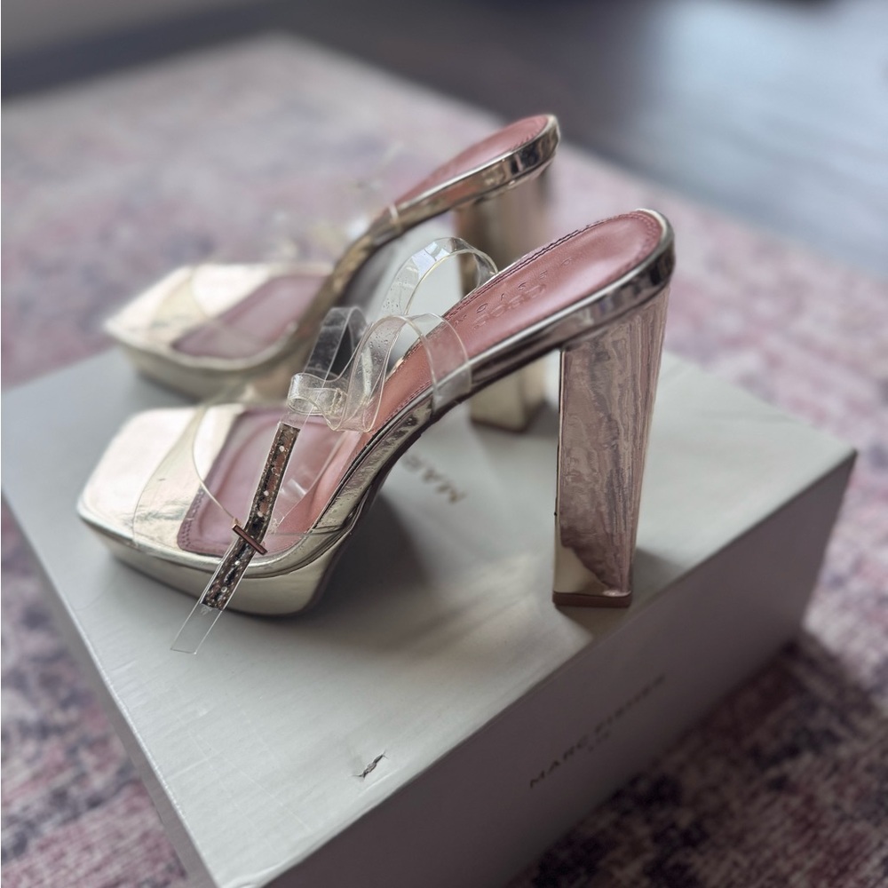 Elegant Gold and clear High Heel Sandals asos 8.5